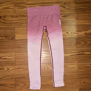 Gymshark Ombre Seamless Leggings Chalk Pink/Beet Size Small